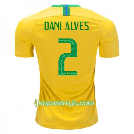 Billiga Fotbollströjor Brasilien Dani Alves 2 VM 2018 Hemma tröja